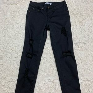 Fe June Black Distressed Stretch Skinny Jeans